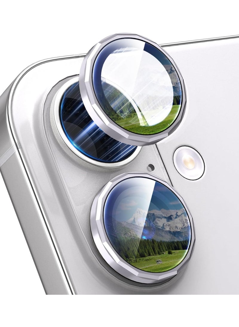 ACLIX For iPhone 17 Camera Lens Protector -Facet, Individual Metal with 9H Hardness, Scratch-Proof Camera Screen Protector, Stylish Accessories, Case Friendly (Silver)