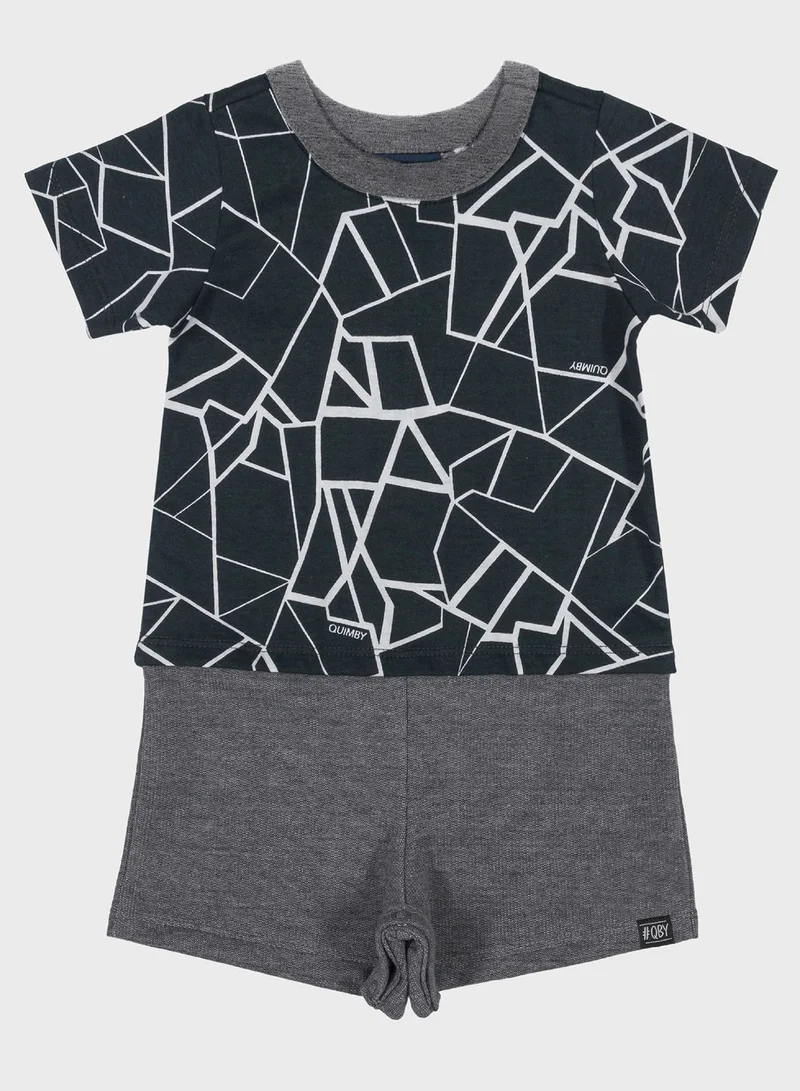 Quimby Infant Printed Causal Short Set