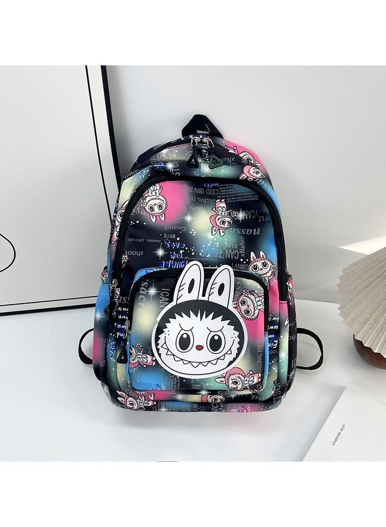 LABUBU Children's Cartoon Printed Labubu Schoolbag Boy Girl Elementary School Student Backpack Light Versatile Schoolbag 43*34*13CM
