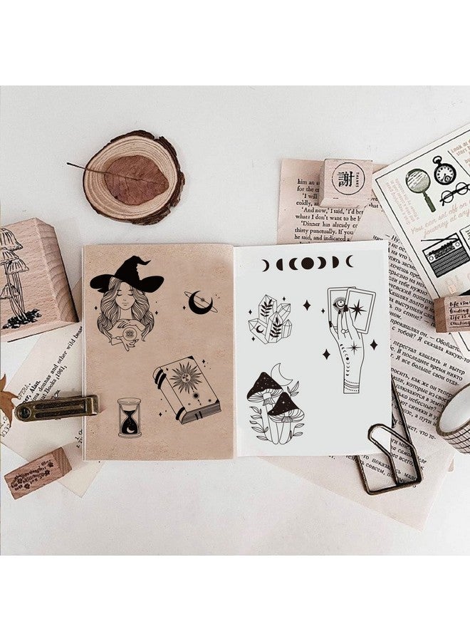 PH PandaHall بطاقات ختم سيليكون شفافة من Tarot StampMoon Witch، طوابع مطاطية شفافة لصنع البطاقات وتزيين ألبومات الصور وألبومات القصاصات بنفسك، مقاس 6.2 × 4.3 بوصة - Image 4