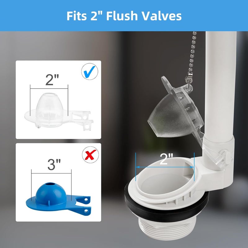 Hibbent Toilet Flapper Replacement Compatible with Gerber 99-647 2 Pack, 2 Inch Toilet Flapper with Stainless Chain and Hook, Easy to Install - Image 5