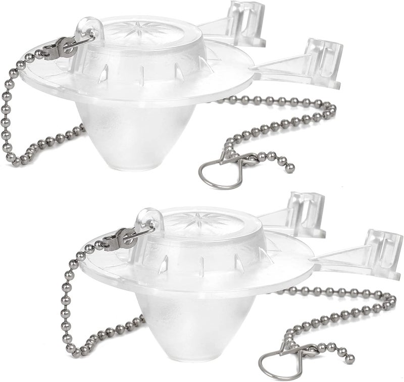 Hibbent Toilet Flapper Replacement Compatible with Gerber 99-647 2 Pack, 2 Inch Toilet Flapper with Stainless Chain and Hook, Easy to Install - Image 1