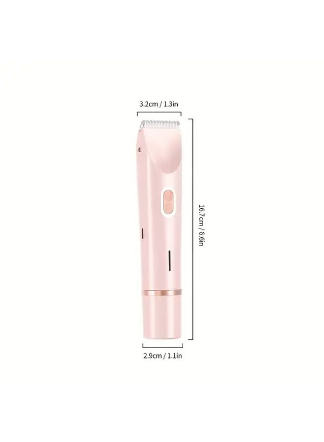Blue 2 In 1 Women Dual Head Electric Hair Remover Shaver USB Rechargeable Gentle - Image 4