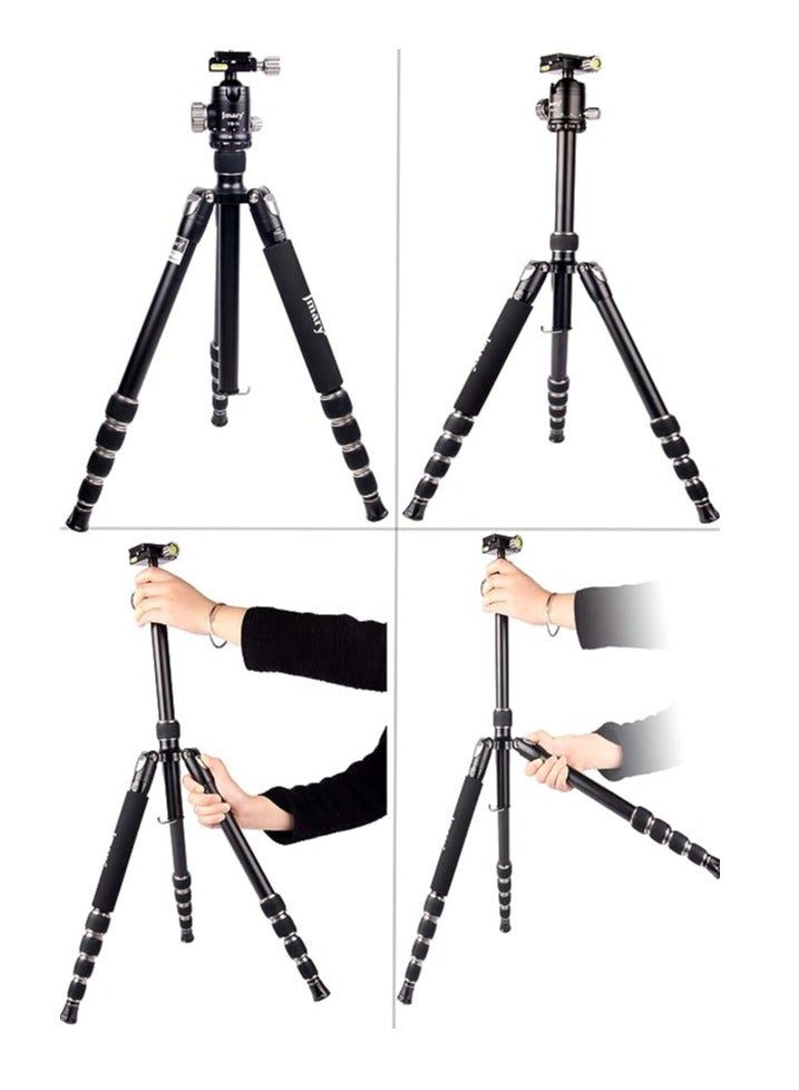 Jmary KT225+NB36-5 Feet Height Aluminium Alloy Professional Tripod And Monopod For All DSLR Cameras - Black - Image 1