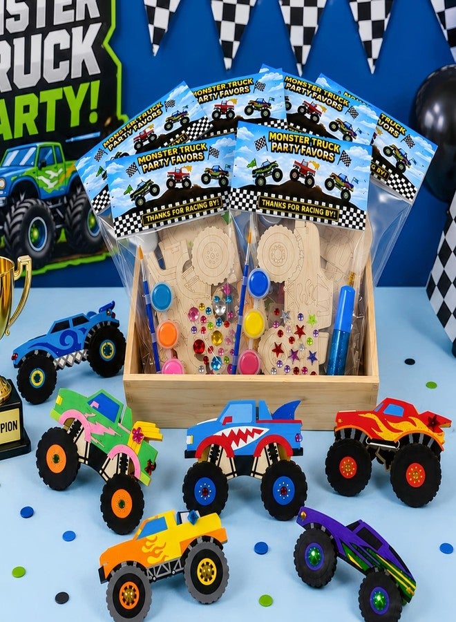 GOGREENWOVEN Monster Truck Party Favors for Kids - 12 Pack Pre-Packaged DIY Monster Truck Painting Craft Kits, Birthday Goodie Bag Fillers, Truck Party Supplies, Gifts & Prizes for Boys and Girls Ages 4-8 - Image 4