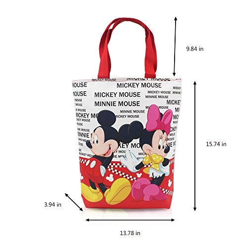Finex Mickey Minnie Reusable Multipurpose Grocery Tote bag large hand carry bag with zipper for women - Image 2