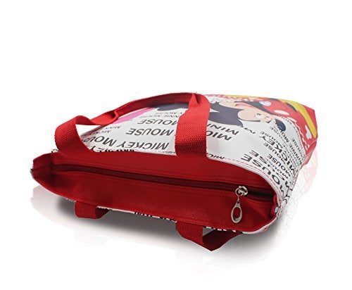 Finex Mickey Minnie Reusable Multipurpose Grocery Tote bag large hand carry bag with zipper for women - Image 5