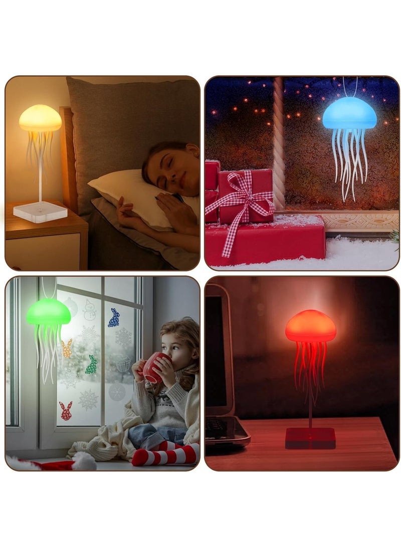 Voice Control Jellyfish Lamp with Dancing Legs – RGB Gradient LED Bedside Night Light Rechargeable Jellyfish Table Lamp Touch Sensor Mood Light Christmas Gift (Hanging & Base) - Image 4