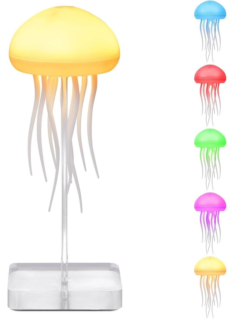 Voice Control Jellyfish Lamp with Dancing Legs – RGB Gradient LED Bedside Night Light Rechargeable Jellyfish Table Lamp Touch Sensor Mood Light Christmas Gift (Hanging & Base) - Image 1