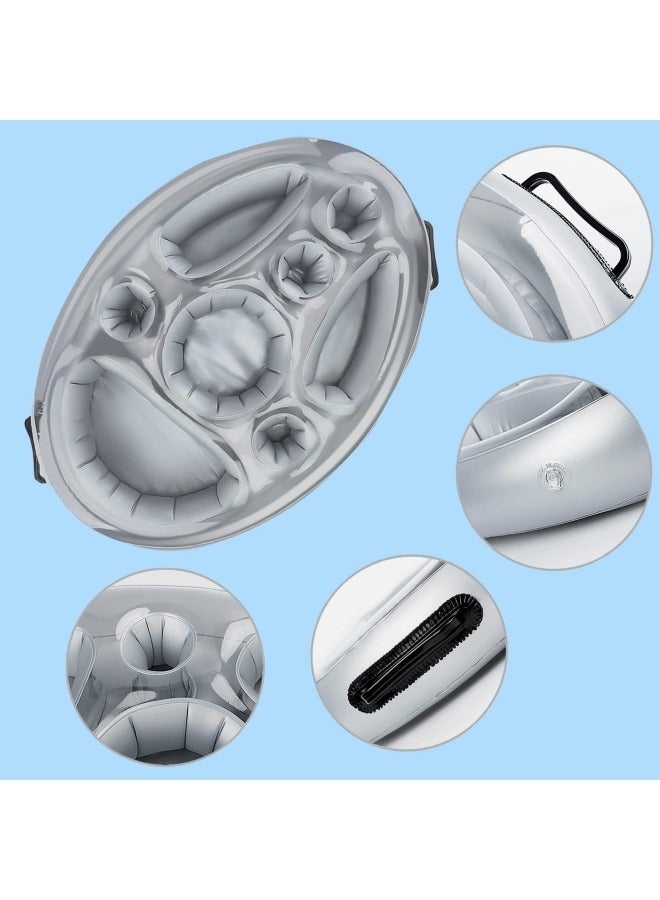 GGEROU Drink Holder Pool Inflatable Drink Holder Floating Hot Tub Snack Holder Coaster Serving for Pool Party Water Fun 70 x 50 cm - Image 3