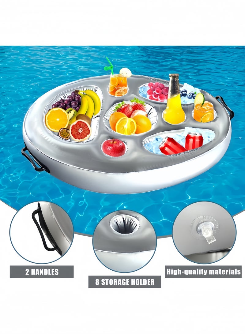 GGEROU Drink Holder Pool Inflatable Drink Holder Floating Hot Tub Snack Holder Coaster Serving for Pool Party Water Fun 70 x 50 cm - Image 4