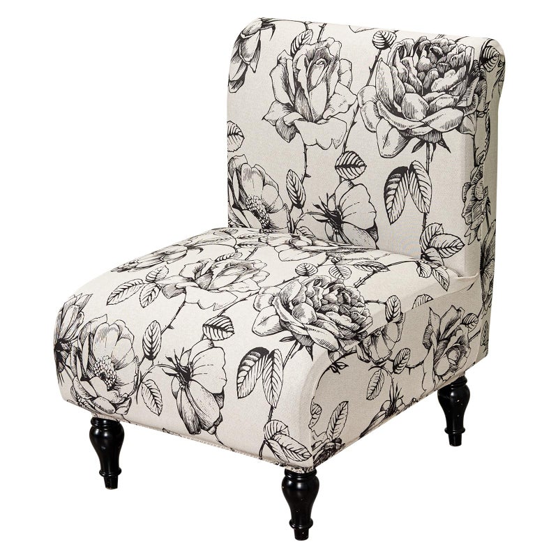 FUANGUI Armless Accent Chair Cover Slipcover, Stretch Spandex Chair Covers for Living Room Removable Washable for Armless Chair Furniture Protector - Image 1