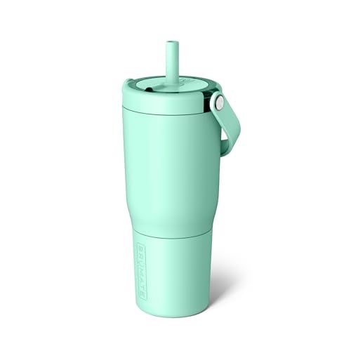 BrÃ¼Mate BrMate Resa 25oz 100 Leakproof Travel Tumbler with Handle Straw Flexible SoftSip Straw Silicone Sleeve for Durability Stainless Steel Cup Holder Travel Friendly Water Bottle Mint - Image 1