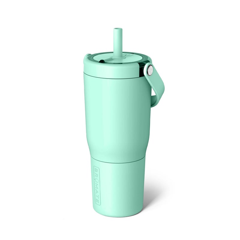 BrÃ¼Mate BrMate Resa 25oz 100 Leakproof Travel Tumbler with Handle Straw Flexible SoftSip Straw Silicone Sleeve for Durability Stainless Steel Cup Holder Travel Friendly Water Bottle Mint - Image 2