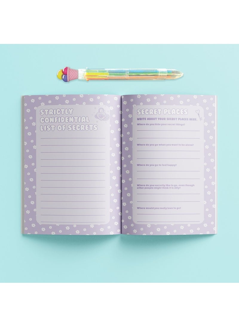 Hinkler مجموعة هينكلر اليومية المعطرة السرية - مجموعة يوميات معطرة افعلها بنفسك تتضمن دفتر يوميات قابل للقفل من 96 صفحة، علامة مرجعية على شكل يونيكورن والعديد من الأشياء المعطرة، مجموعة الكتابة الإبداعية والحرف للأطفال، مشروع حرفي عطري - Image 4