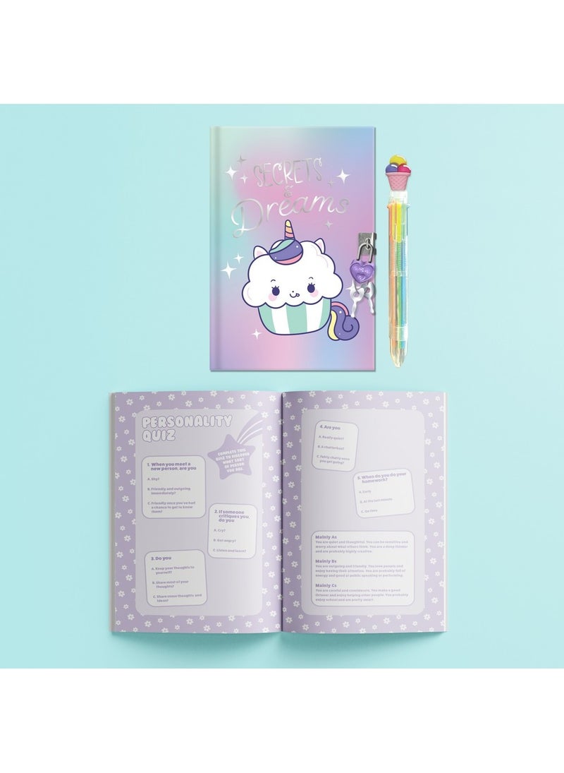 Hinkler مجموعة هينكلر اليومية المعطرة السرية - مجموعة يوميات معطرة افعلها بنفسك تتضمن دفتر يوميات قابل للقفل من 96 صفحة، علامة مرجعية على شكل يونيكورن والعديد من الأشياء المعطرة، مجموعة الكتابة الإبداعية والحرف للأطفال، مشروع حرفي عطري - Image 3