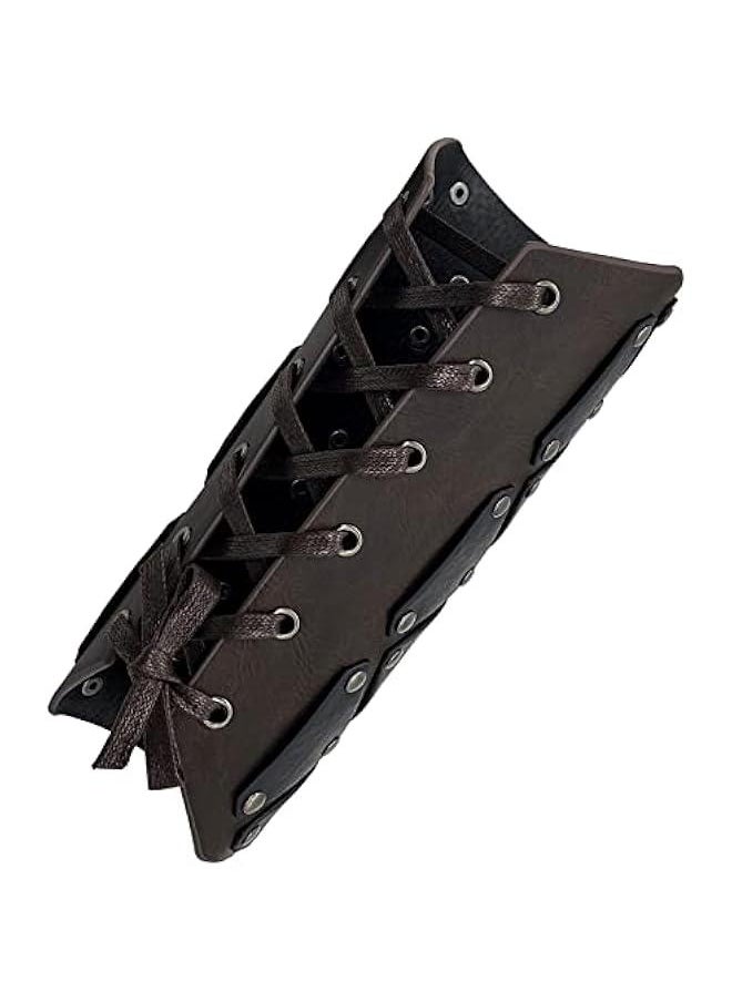 Generic Medieval Brigandine Arm Guards, Mercenary Faux Leather Gauntlet, Vintage Renaissance Knight Arm Bracers  - Image 4