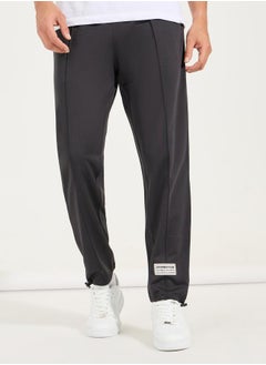 Styli Ultra Soft Slim Pintuck Athleisure Joggers with Badge Detail  - Image 1