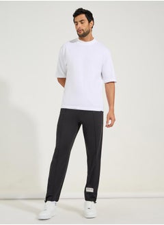 Styli Ultra Soft Slim Pintuck Athleisure Joggers with Badge Detail  - Image 2