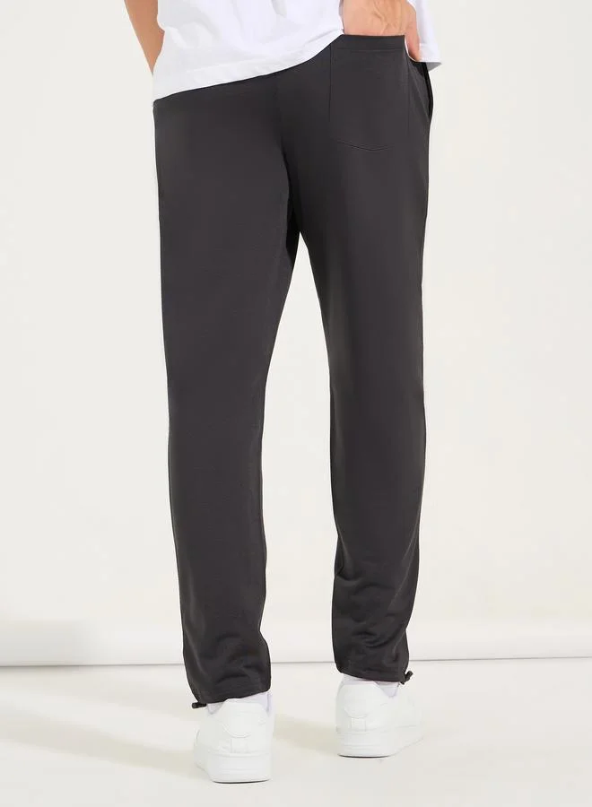 Styli Ultra Soft Slim Pintuck Athleisure Joggers with Badge Detail