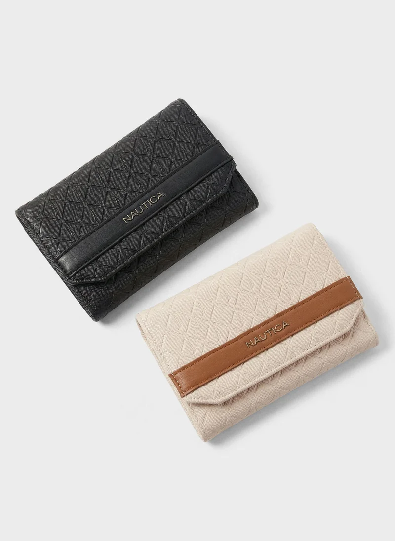 NAUTICA  ANA Tri-Fold Monogram Wallet for Women | Best Price UAE
