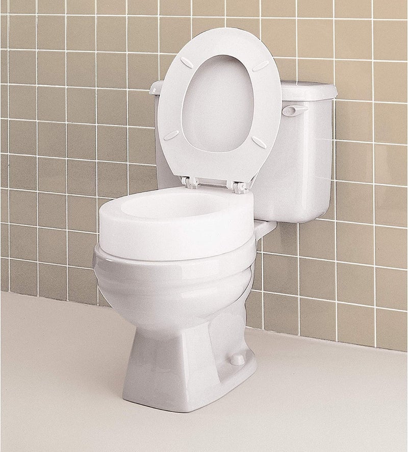 Carex Toilet Seat Riser, Round Raised Toilet Seat Adds 3.5 inches to Toilet Height, for Assistance Bending or Sitting, 300 Pound Weight Capacity Toilet Riser - Image 5
