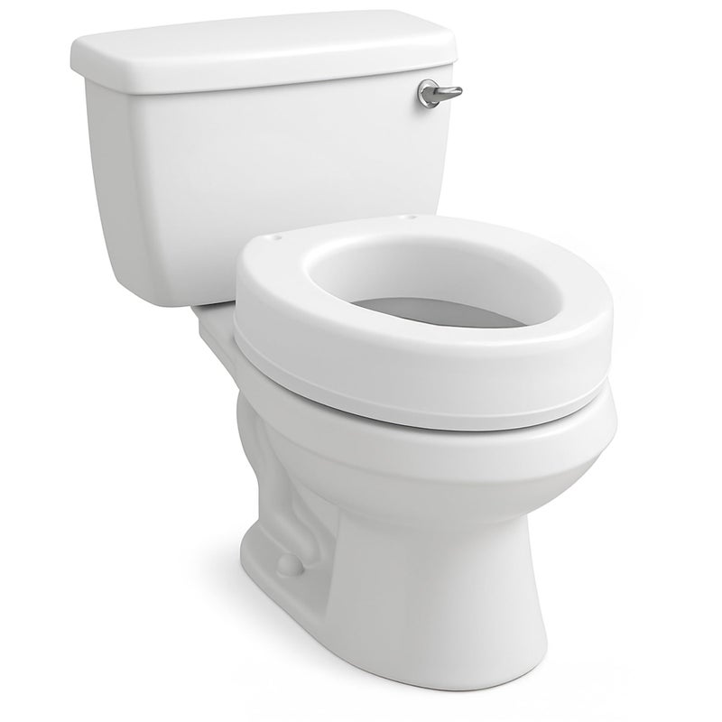 Carex Toilet Seat Riser, Round Raised Toilet Seat Adds 3.5 inches to Toilet Height, for Assistance Bending or Sitting, 300 Pound Weight Capacity Toilet Riser - Image 1