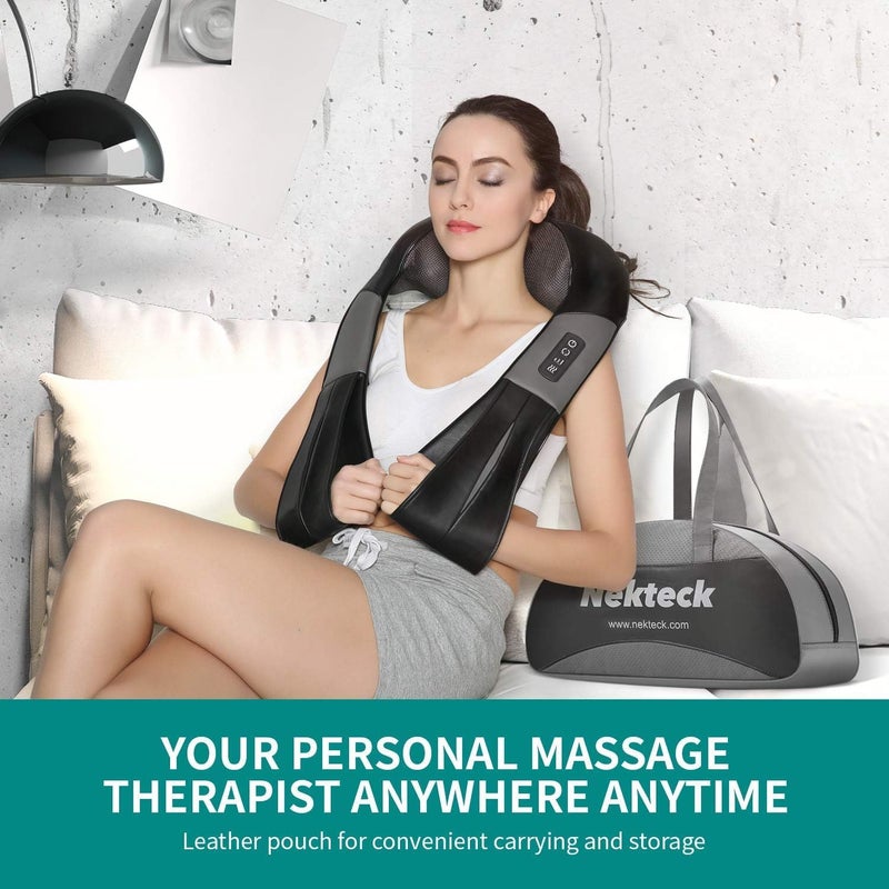 Shiatsu Neck and Back Massager with Soothing Heat - Electric Deep Tissue 3D Kneading Massage Pillow for Pain Relief - Image 2