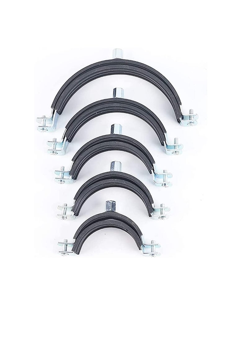 Heavy Duty Adjustable Two-screw Pipe Galvanized Iron (GI) Clamp with Rubber Lined or Unlined for Wall Ceiling Mount Pipe Supports, Split Ring Hanger (3/4 Inch, Pack of 5)  - Image 1
