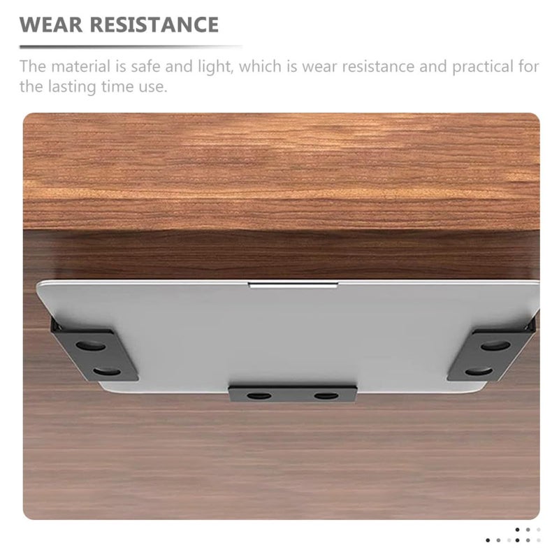 Black Under Table Shelf Organizer 3pcs Plastic Desk Laptop Bracket And Tablet Storage Rack For Office Study Room Computer Accessories - Image 4