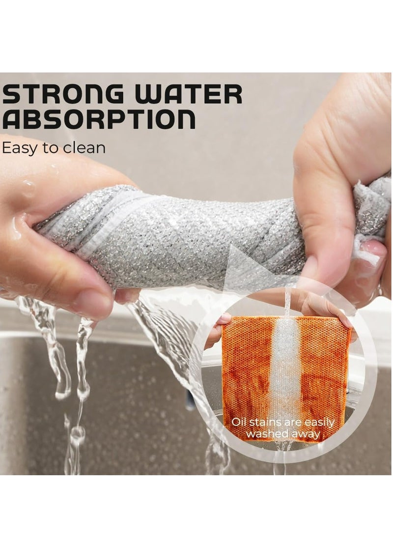 Oasisgalore 5 Pack New Multipurpose Double Layer Wire Dishwashing Rags, Reusable Scrubbing Pads for Wet and Dry Use. - Image 4