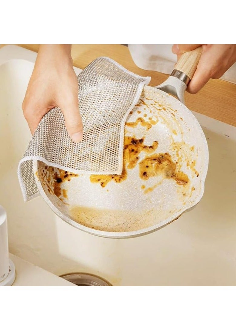 Oasisgalore 5 Pack New Multipurpose Double Layer Wire Dishwashing Rags, Reusable Scrubbing Pads for Wet and Dry Use. - Image 5