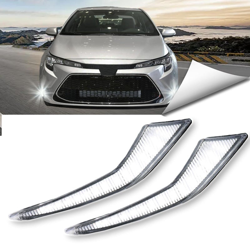 BINQIGOO Full LED Front Fog DRL Kit for Toyota Corolla 20212023 L LE XLE Function as Dynamic Sequential Turn Signal LightsDaytime Running Light Kit FRONT FOG LE