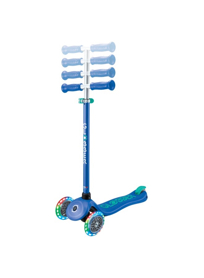 Globber Primo Plus Lights 3-wheel Kick Scooter in Navy Blue - Image 4