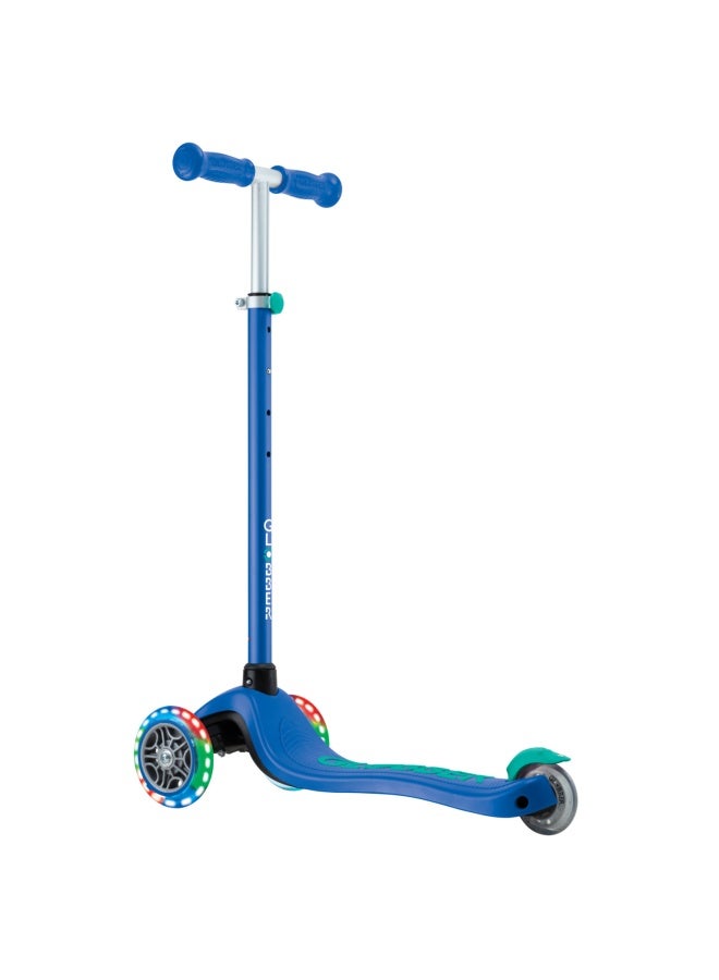 Globber Primo Plus Lights 3-wheel Kick Scooter in Navy Blue - Image 3