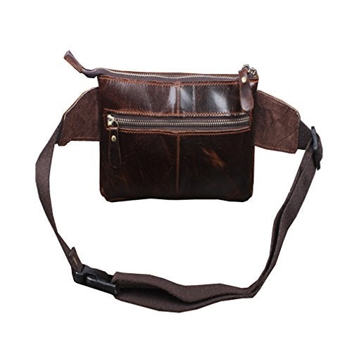 Hebetag Leather Waist Pack Fanny Bag for Men Women Outdoor Travel Sports Running Walking Hiking Hip Bum Belt Slim Cell Phone Purse Casual Waist Wallet Pouch (#01Coffee(Oil Wax Leather)) - Image 4