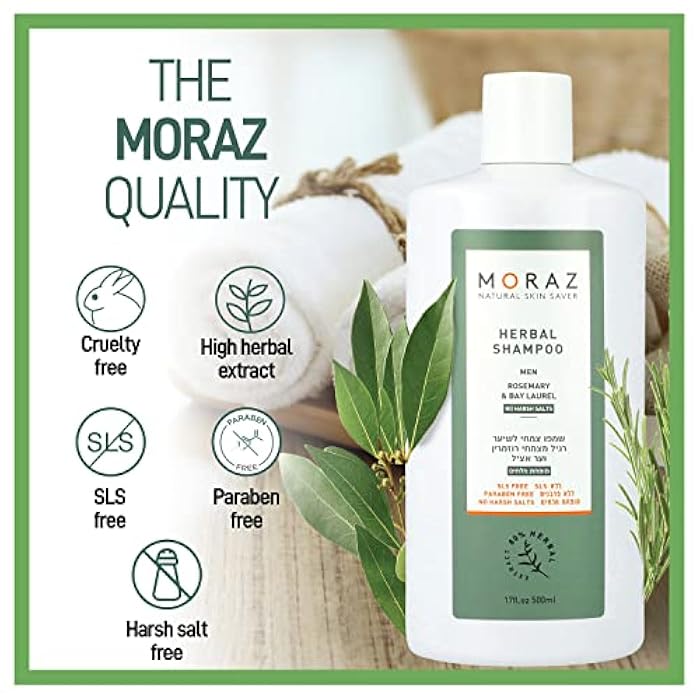 Moraz Men's Herbal Shampoo for Normal Hair - Clarifying Shampoo - Cleansing, Moisturizing Shampoo - Shampoo for Men to Strengthen Hair Roots - 17 oz - Image 5
