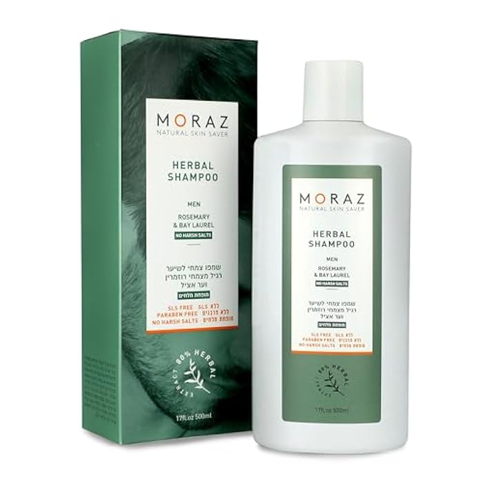 Moraz Men's Herbal Shampoo for Normal Hair - Clarifying Shampoo - Cleansing, Moisturizing Shampoo - Shampoo for Men to Strengthen Hair Roots - 17 oz - Image 1