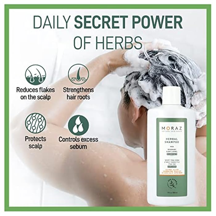 Moraz Men's Herbal Shampoo for Normal Hair - Clarifying Shampoo - Cleansing, Moisturizing Shampoo - Shampoo for Men to Strengthen Hair Roots - 17 oz - Image 4