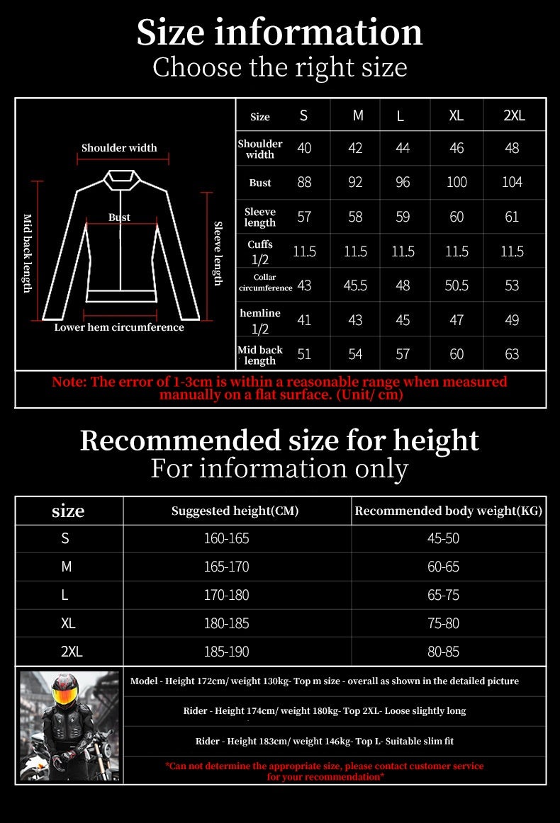 Full Body Motorcycle Riding Jacket Armor Spine Shoulder Chest Protection - Image 2