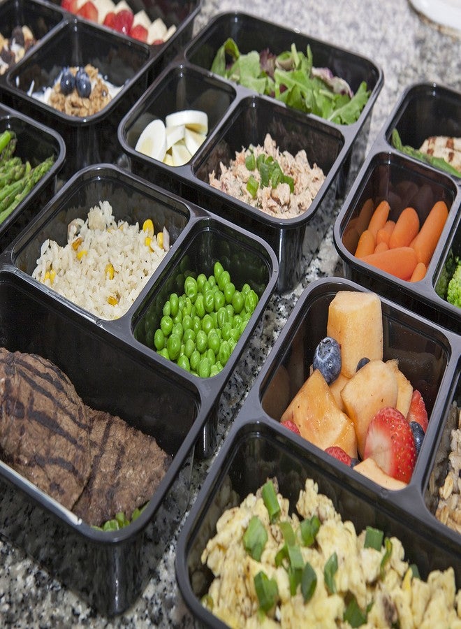 INEVIFIT Meal Prep 36 oz. 3-Compartment Premium Food Storage Containers, BPA FREE with Leak Resistant Technology, Microwaveable & Dishwasher Safe, Durable & Reusable, Stackable 7 Pack Bento Lunch Box - Image 4