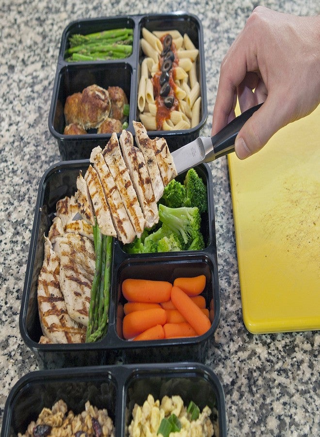 INEVIFIT Meal Prep 36 oz. 3-Compartment Premium Food Storage Containers, BPA FREE with Leak Resistant Technology, Microwaveable & Dishwasher Safe, Durable & Reusable, Stackable 7 Pack Bento Lunch Box - Image 3