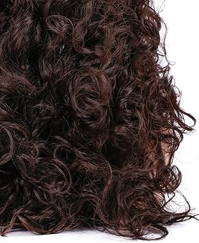 Morvally Long Curly Kinky Synthetic Dark Brown Wig for Cosplay Costume Halloween Party Wigs for Men - Image 5