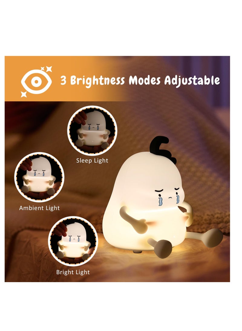 Excefore Cute Night Light, LED Silicone Night Light, 3 Level Dimmable Nursery Nightlight for Breastfeeding Toddler Baby Kids Decor, Night Light Rechargeable Squishy Novelty Touch Light for Kids - Image 3