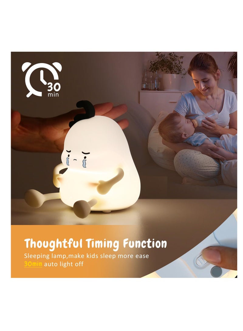 Excefore Cute Night Light, LED Silicone Night Light, 3 Level Dimmable Nursery Nightlight for Breastfeeding Toddler Baby Kids Decor, Night Light Rechargeable Squishy Novelty Touch Light for Kids - Image 2