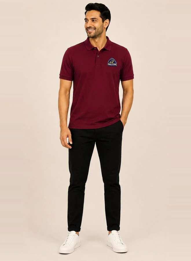 Take Two Magenta Falcon Logo Short Sleeves Polo T-Shirt By Falcon