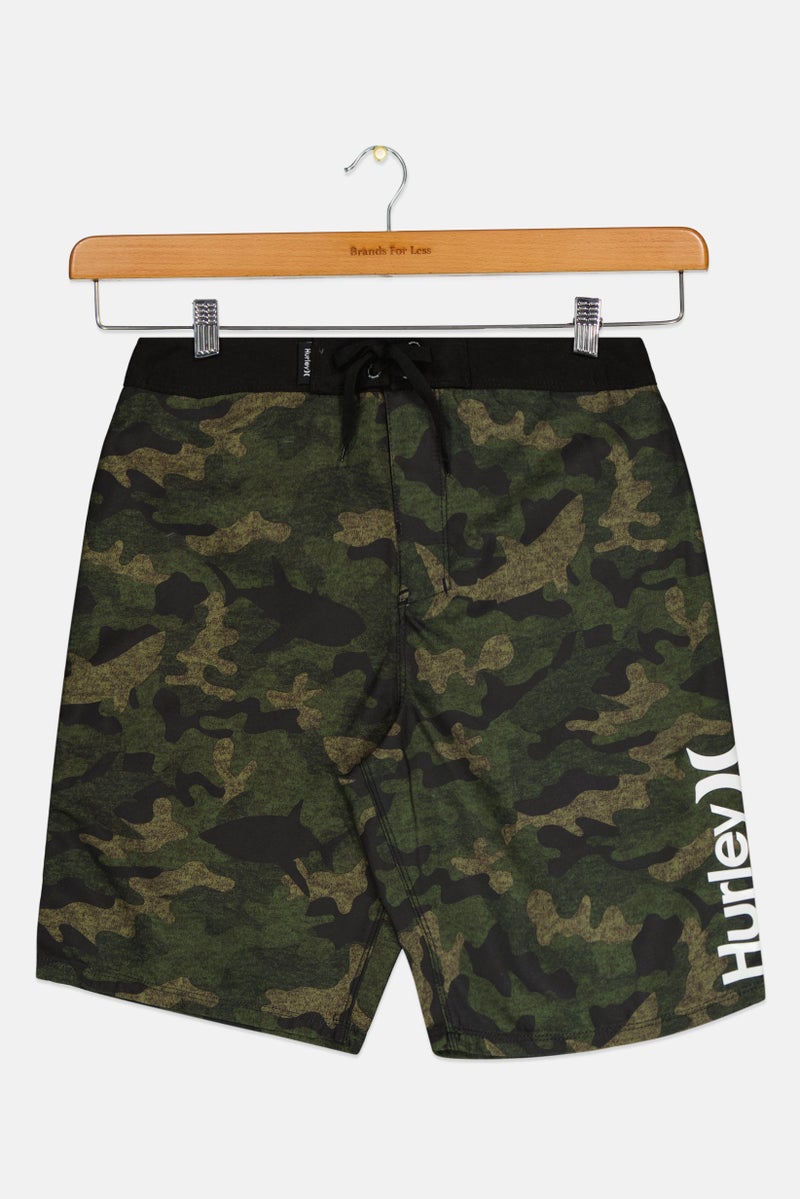 Hurley Kids Boy Camouflage Drawstring Board Shorts, Multicolor  - Image 1
