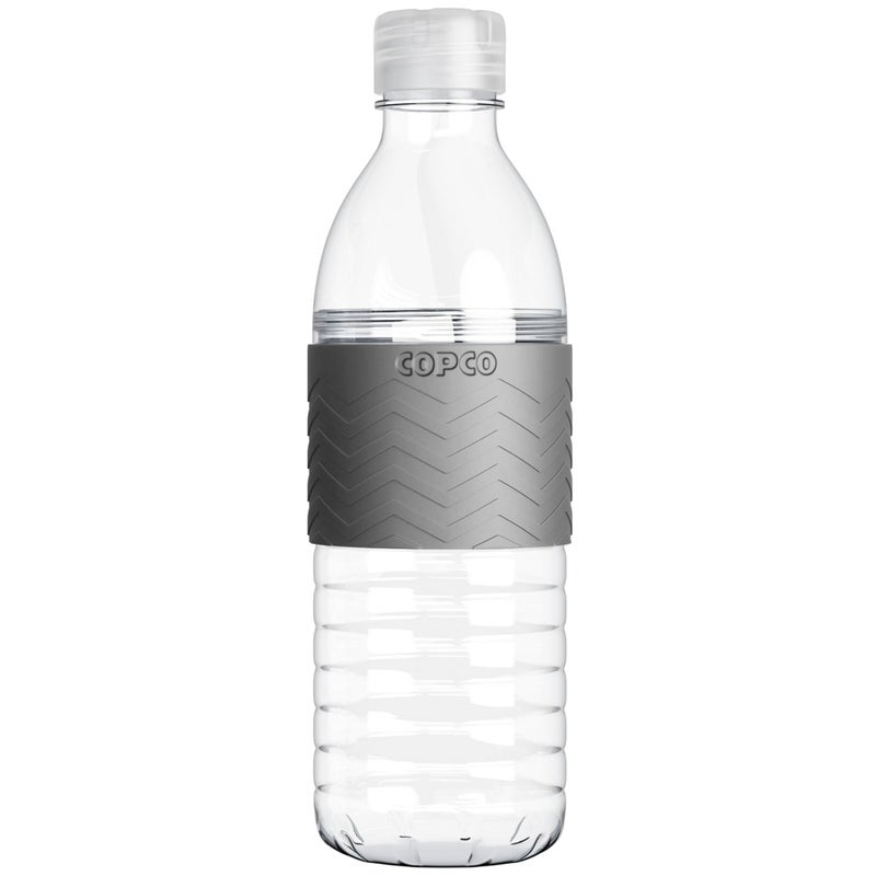 Copco Hydra Water Bottle with Spill-Resistant Lid, 16.9 oz - Reusable Tritan Non-Slip Sleeve, Twist-Open Body - BPA-Free, Leak-Proof, Durable & Portable for Gym, Office, School (Gray) - Image 1