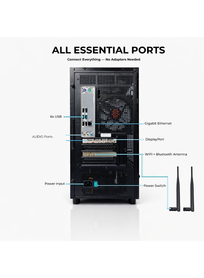 2 FAR ROBOTICS TR-200 - AMD Ryzen 5 5500 | RTX 3050 | 16GB DDR4 | 1TB NVME M.2 SSD | Windows 11 pro | 1 Year Warranty | WIFI | Bluetooth [TR-201] Black - Image 5
