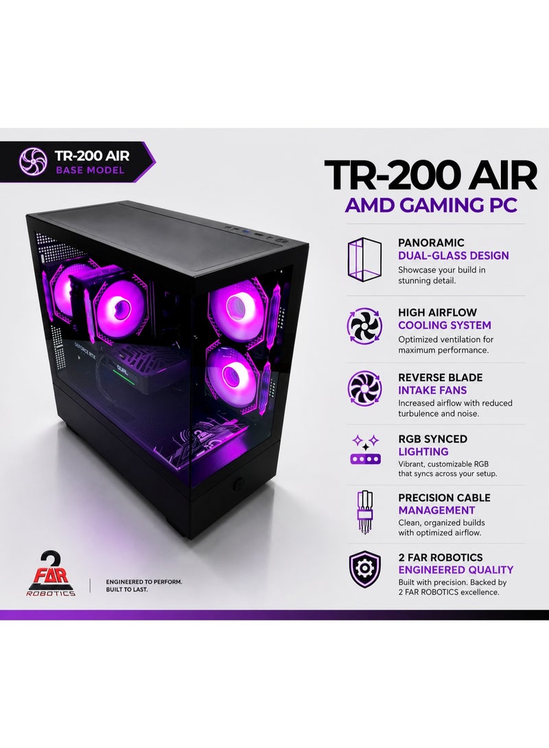 2 FAR ROBOTICS TR-200 - AMD Ryzen 5 5500 | RTX 3050 | 16GB DDR4 | 1TB NVME M.2 SSD | Windows 11 pro | 1 Year Warranty | WIFI | Bluetooth [TR-201] Black - Image 2